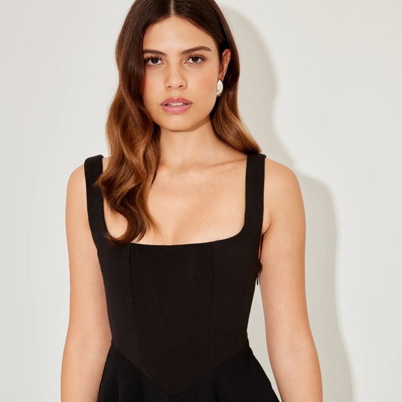 New Odd Muse The Ultimate Muse High Waist Square Neck Midi Dress - Picture 1 of 4